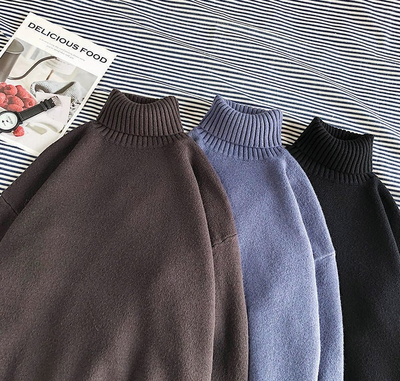 JaysShirt | Men's Turtleneck Sweater-Black-M-State of Style