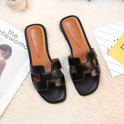 JenellesSlipper | Women's H-Style Slippers-Black-4.5-State of Style