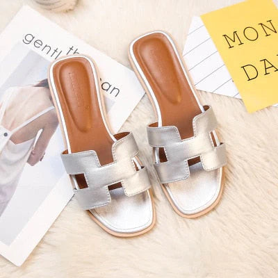 JenellesSlipper | Women's H-Style Slippers-Silver-4.5-State of Style