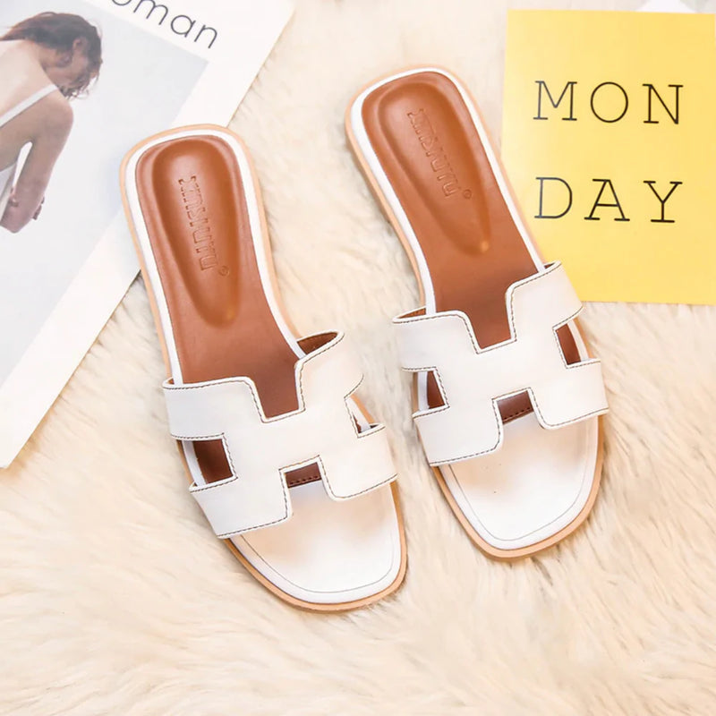 Jennifer'sSlipper | Women's H-Style Slippers-White-4.5-State of Style
