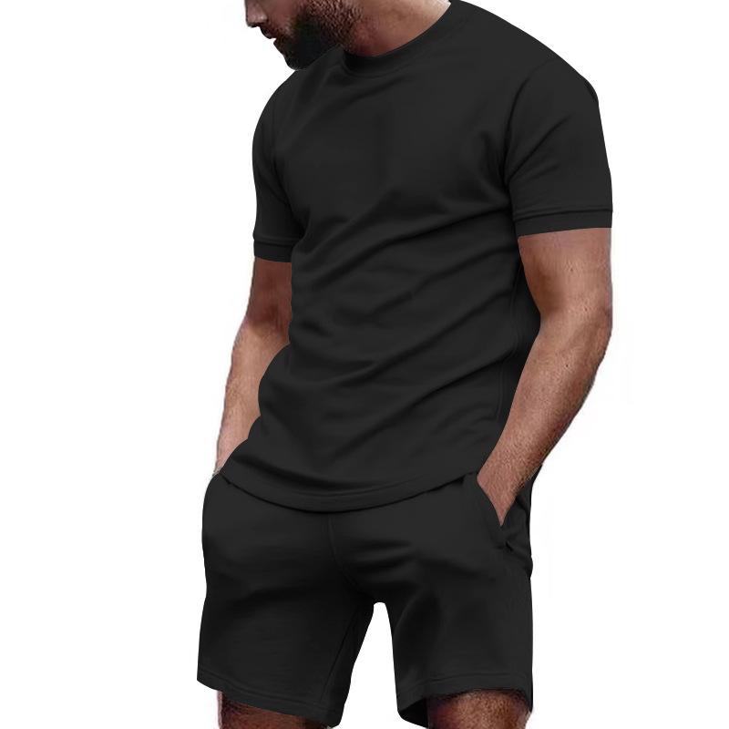 Jethro - Simple Casual T-Shirt and Shorts Set | Premium Summer Collection-Black-S-State of Style