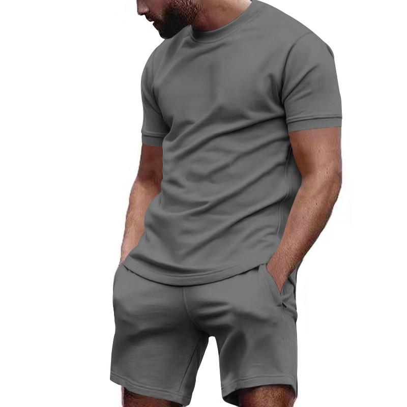 Jethro - Simple Casual T-Shirt and Shorts Set | Premium Summer Collection-Dark Grey-S-State of Style
