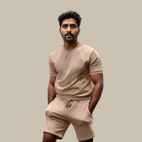 Jethro - Simple Casual T-Shirt and Shorts Set | Premium Summer Collection-Khaki-S-State of Style