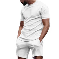 Jethro - Simple Casual T-Shirt and Shorts Set | Premium Summer Collection-White-S-State of Style