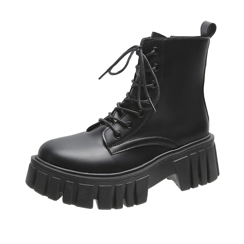 JetsBoots | Women's Leather Ankle Boots-Black-4.5-State of Style