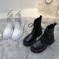 JetsBoots | Women's Leather Ankle Boots-White-4.5-State of Style