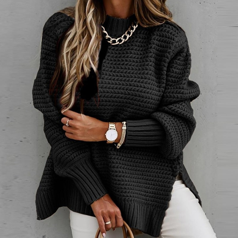 JoannasShirt | Women's Knitted Sweater-Black-S-State of Style