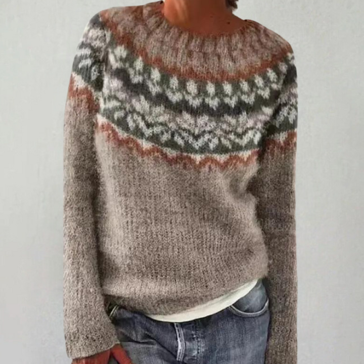 Jolie - Colourful Jumper for Women-Camel-XS-State of Style