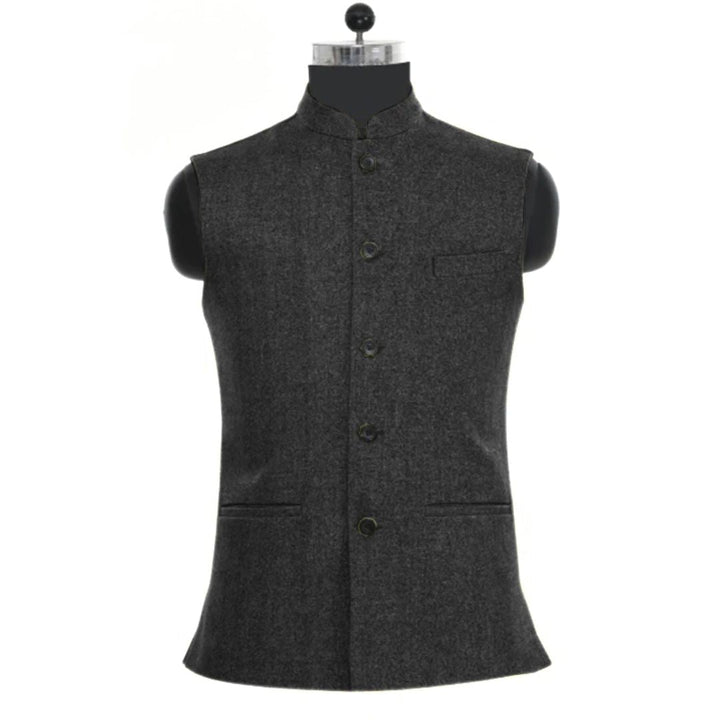 Joseph Traditional Vest – Wool Tweed Waistcoat with Stand-Up Collar-Green-XS-State of Style