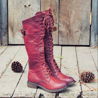 Knee-high Leather Ladies' Boots with Laces and Orthopaedic Comfort – Soraya