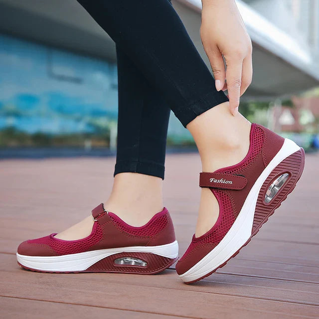 Julia - Orthopedische Lichtgewicht Zwarte Sandalen-Rood-35-State of Style