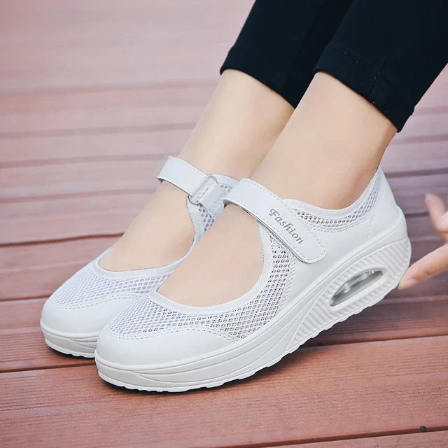 Julia - Orthopedische Lichtgewicht Zwarte Sandalen-Wit-35-State of Style