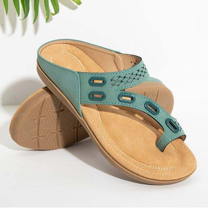 Julia - Orthopedische Zeegroene Slippers-Blauw-35-State of Style