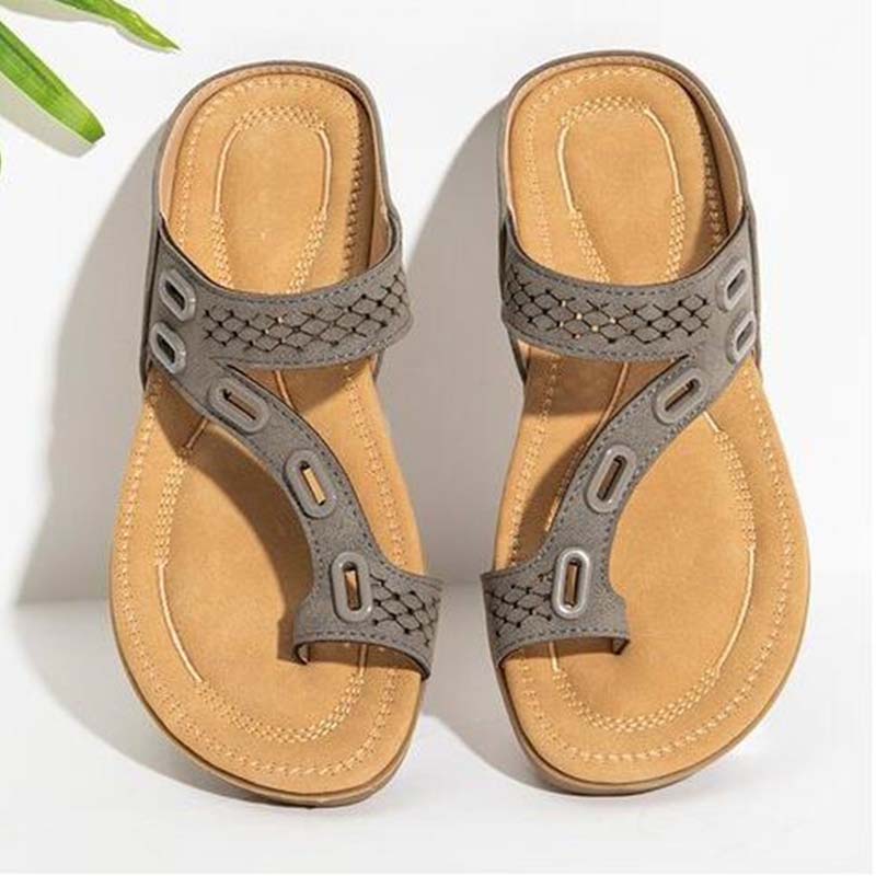 Julia - Orthopedische Zeegroene Slippers-Grijs-35-State of Style