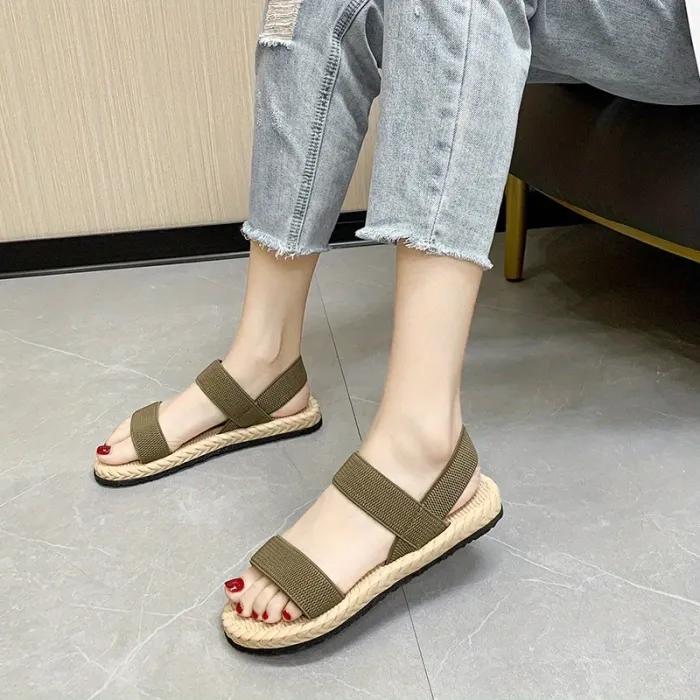 Julia – Orthopedische Zwarte Comfort-Sandalen-Legergroen-35-State of Style