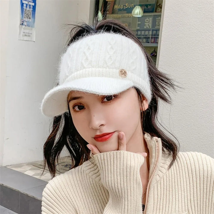 Julie Knitted Baseball Cap | Casual & Trendy-White-State of Style