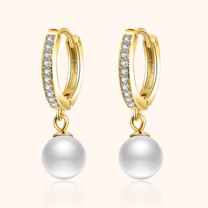 Juliette Pearl and Zirconia Earrings-18K Gold-Plated-State of Style