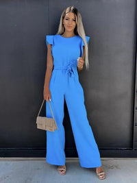 Jumpsuit with Ruffles - Evora-Beige-S-State of Style