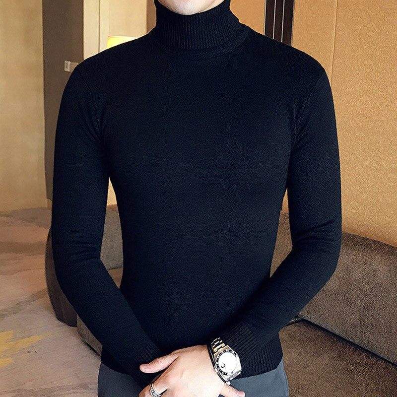 JusticesShirt | Wool Turtleneck Sweater for Men | Warm & Stylish Knit-Black-XS-State of Style