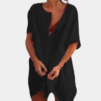 Kate - Comfortable Shirt Dress for Women-Black-S-State of Style