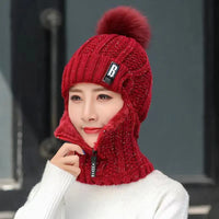 Katelyn Knitted Balaclava | Stylish, Warm & Versatile-Red-State of Style