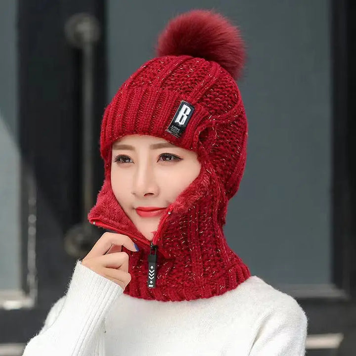 Katelyn Knitted Balaclava | Stylish, Warm & Versatile-Red-State of Style
