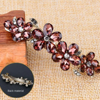 Katherina Traditional Hair Accessory – Vintage Rhinestone Floral Clip-Pink-State of Style