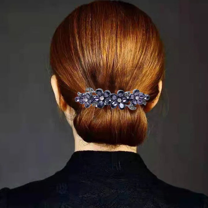 Katherina Traditional Hair Accessory – Vintage Rhinestone Floral Clip-Pink-State of Style