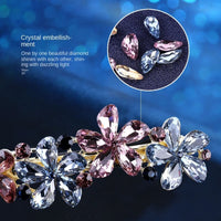 Katherina Traditional Hair Accessory – Vintage Rhinestone Floral Clip-Pink-State of Style