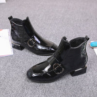 KatrijnsBoots | Ankle Boots with Buckle for Women | Stylish & Versatile-Black Plush-4.5-State of Style