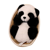 Plush panda with removable basket – softly stuffed and decorative – 20 cm