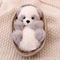 Plush panda with removable basket – softly stuffed and decorative – 20 cm