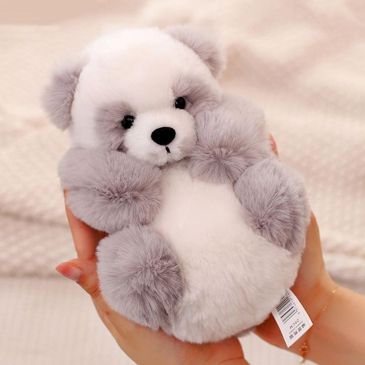 Plush panda with removable basket – softly stuffed and decorative – 20 cm