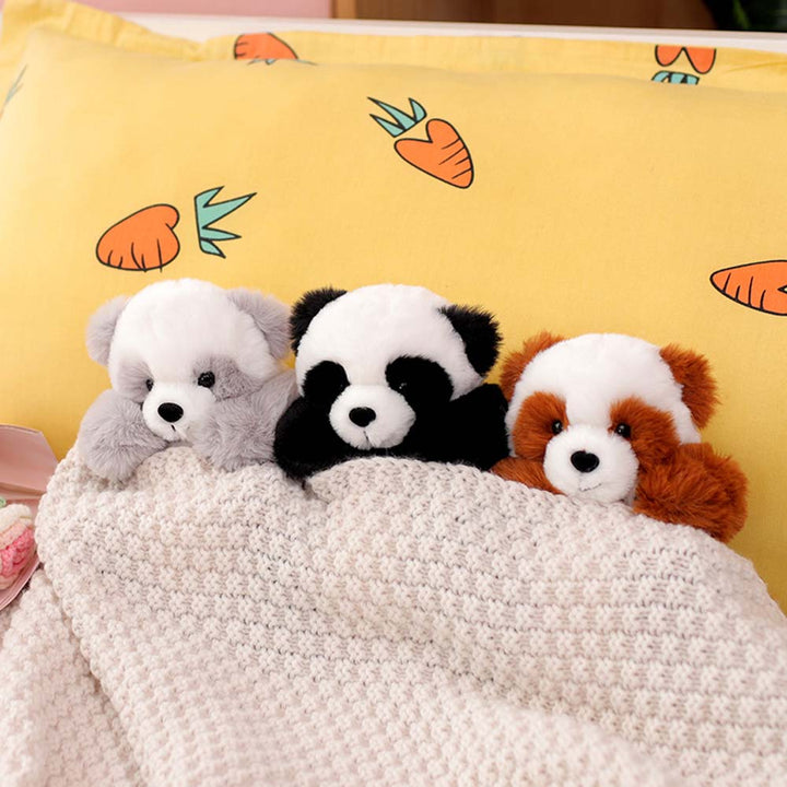 Plush panda with removable basket – softly stuffed and decorative – 20 cm