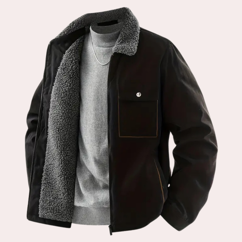 Kebell - Warm Lined Winter Jacket for Men-Black-S-State of Style