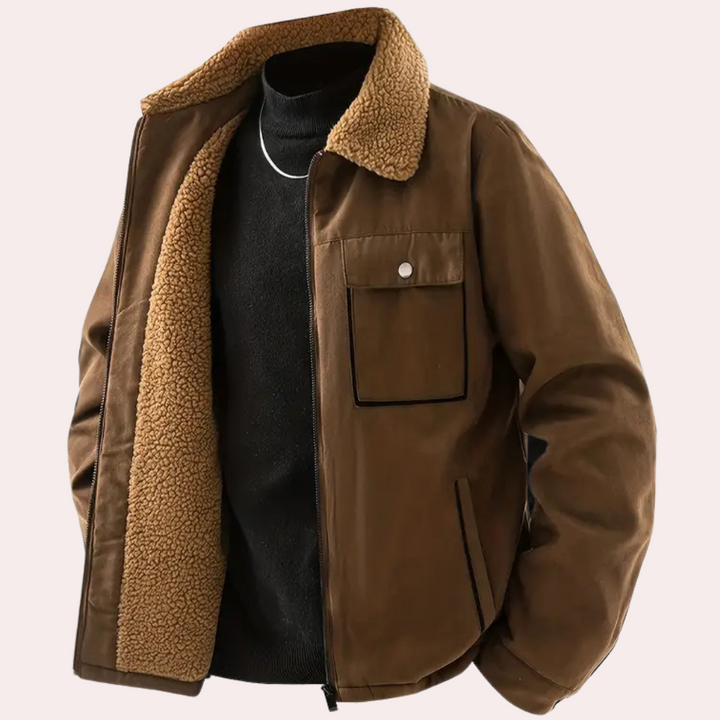 Kebell - Warm Lined Winter Jacket for Men-Brown-S-State of Style