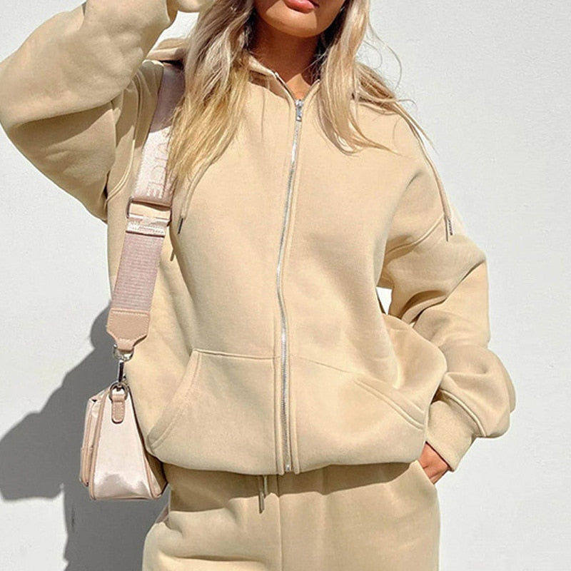 KellysSuit | Tracksuit for Women | Comfortable & Stylish Activewear-Khaki-S-State of Style