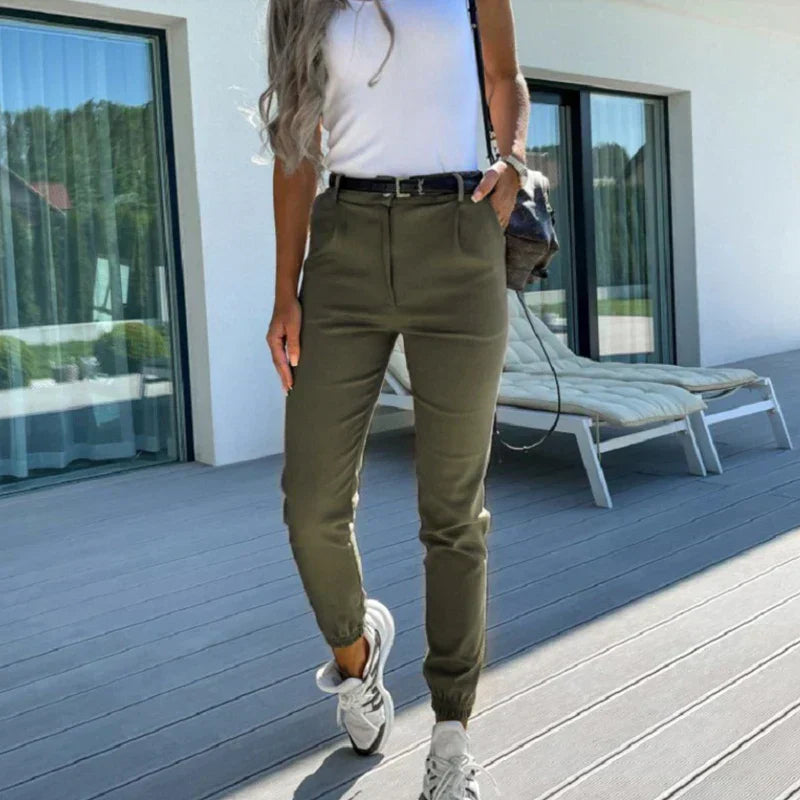 Khaki Chino Pants - Elise-Khaki-S-State of Style