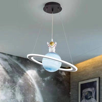 Kids' Room LED Pendant Light - CosmoGlow-3 Colour Temperatures-B (With Astronaut)-Blue Earth-State of Style