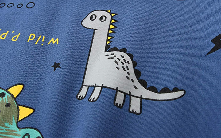 Kids Set: Dinosaur Print Boys Clothing Set-Yellow-1-2 Years Old-State of Style