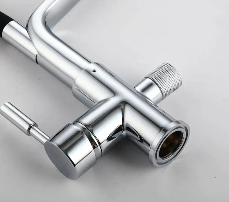 Kitchen Tap with Double Outlet and Water Filtration - PureFlow Duo-Chromium-State of Style