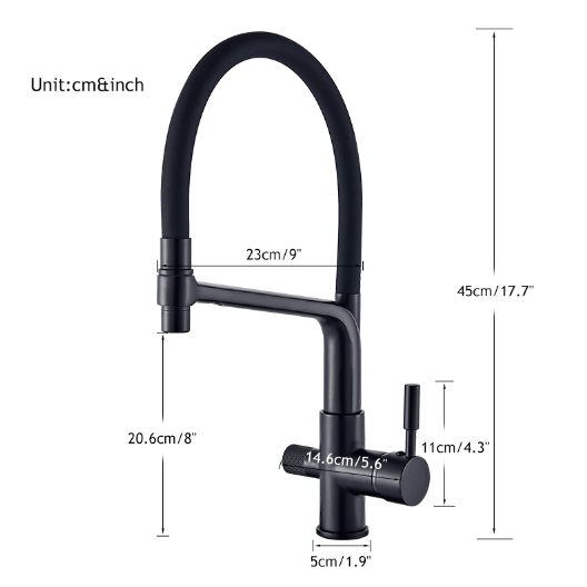 Kitchen Tap with Double Outlet and Water Filtration - PureFlow Duo-Chromium-State of Style