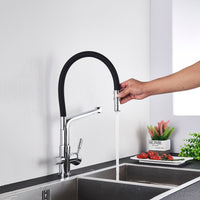 Kitchen Tap with Double Outlet and Water Filtration - PureFlow Duo-Chromium-State of Style