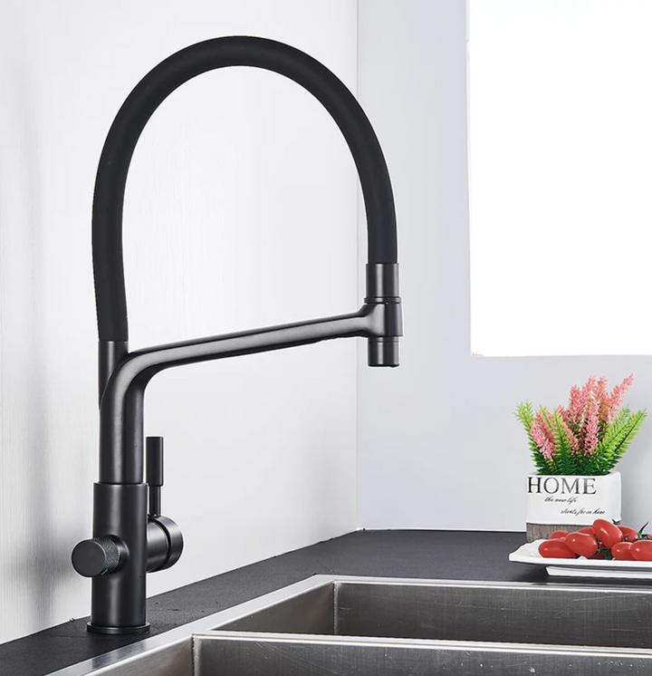 Kitchen Tap with Double Outlet and Water Filtration - PureFlow Duo-Chromium-State of Style