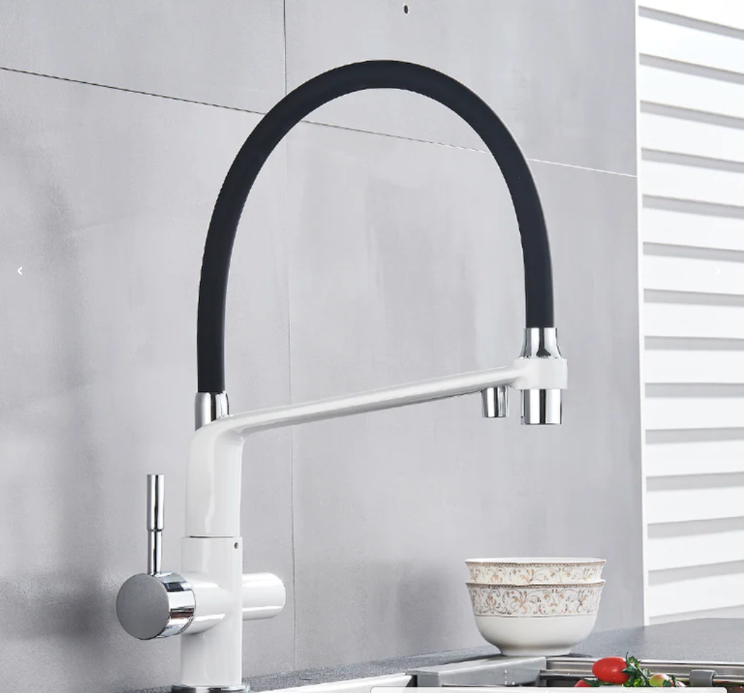 Kitchen Tap with Double Outlet and Water Filtration - PureFlow Duo-Chromium-State of Style