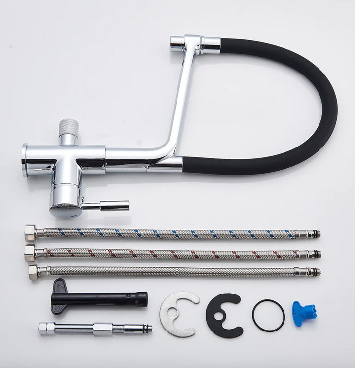 Kitchen Tap with Double Outlet and Water Filtration - PureFlow Duo-Chromium-State of Style
