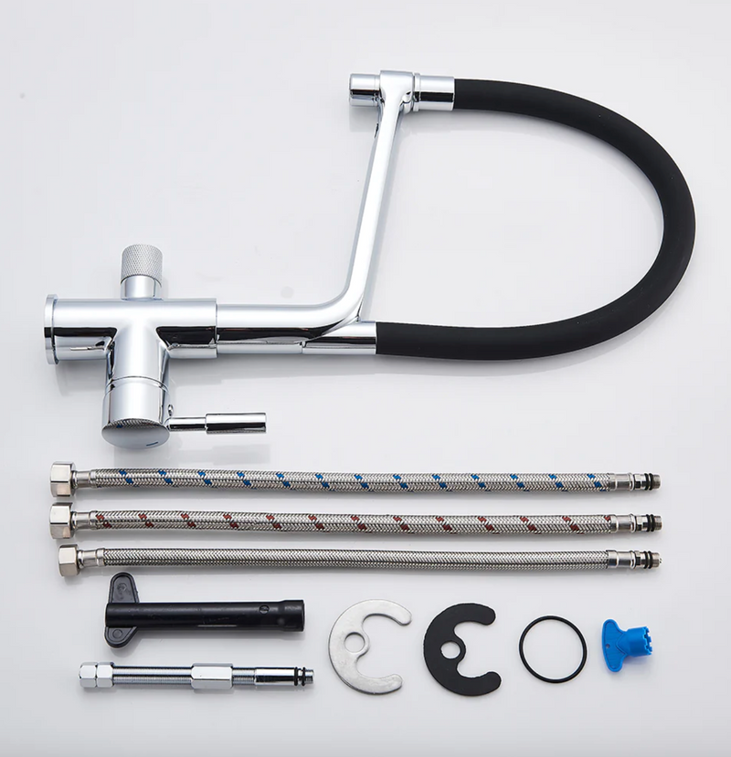 Kitchen Tap with Double Outlet and Water Filtration - PureFlow Duo-Chromium-State of Style