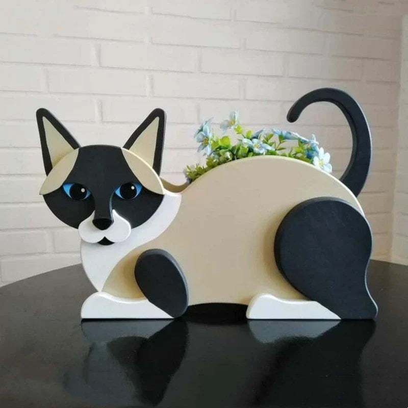 KittyKraft Cat-Shaped DIY Garden Pot-White-State of Style