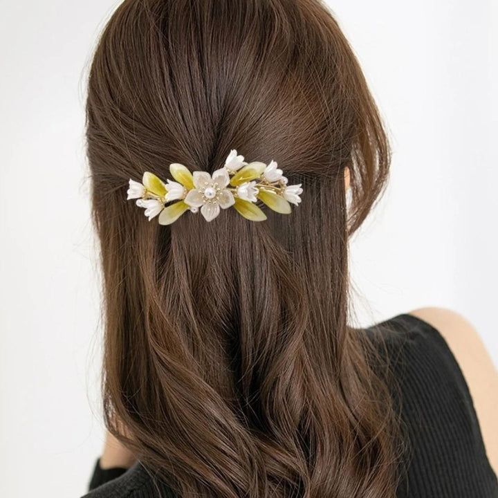 Klarissa Traditional Hair Accessory – Vintage Lily & Pearl Hairpin-Blue-State of Style