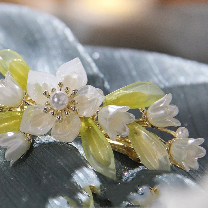 Klarissa Traditional Hair Accessory – Vintage Lily & Pearl Hairpin-Blue-State of Style